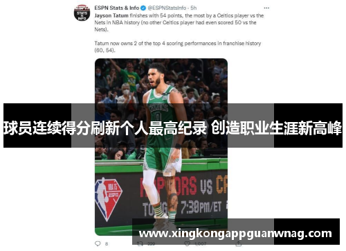 球员连续得分刷新个人最高纪录 创造职业生涯新高峰